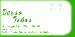 dezso tikos business card